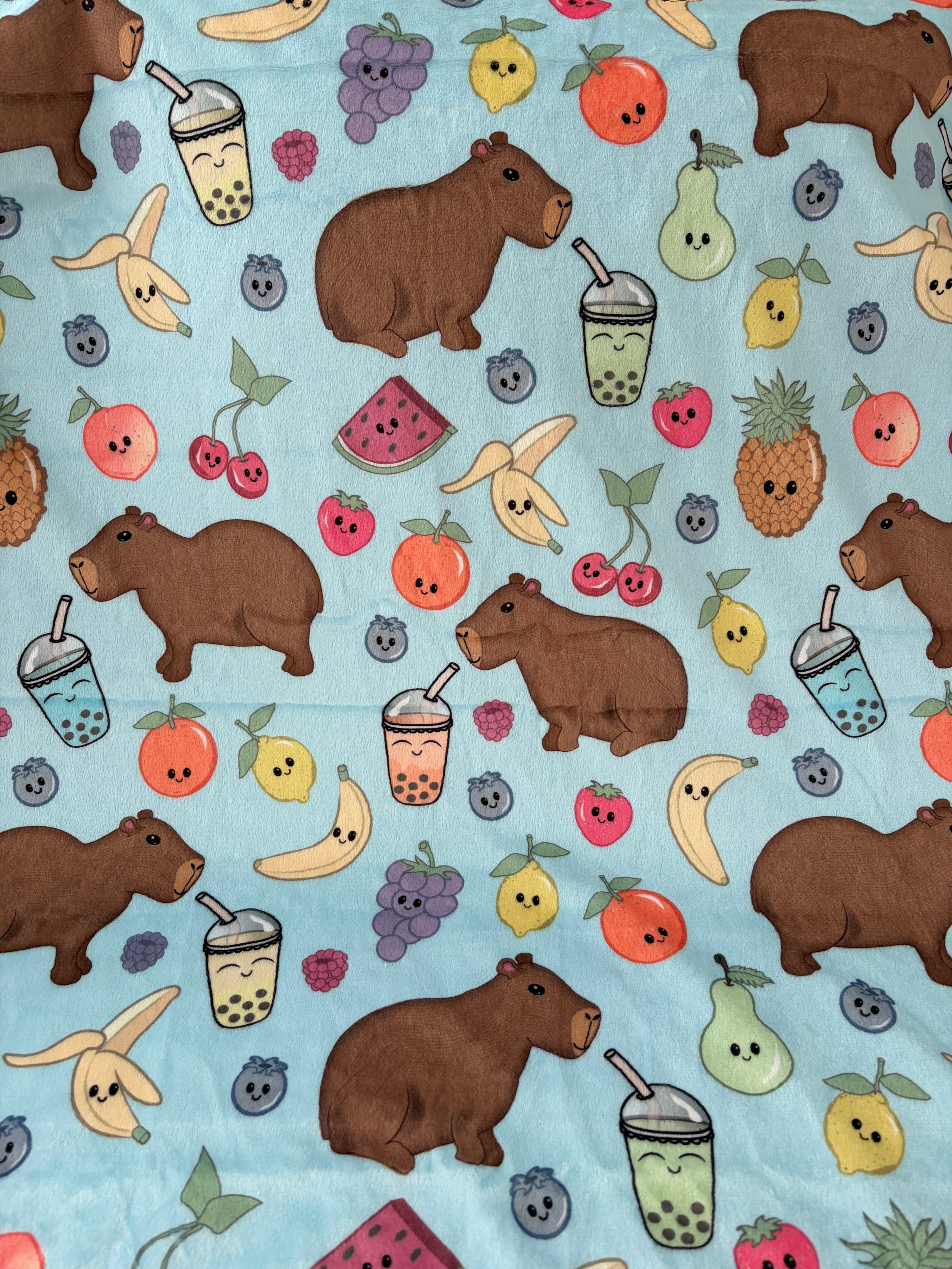 Capybaras, thé aux bulles et fruits