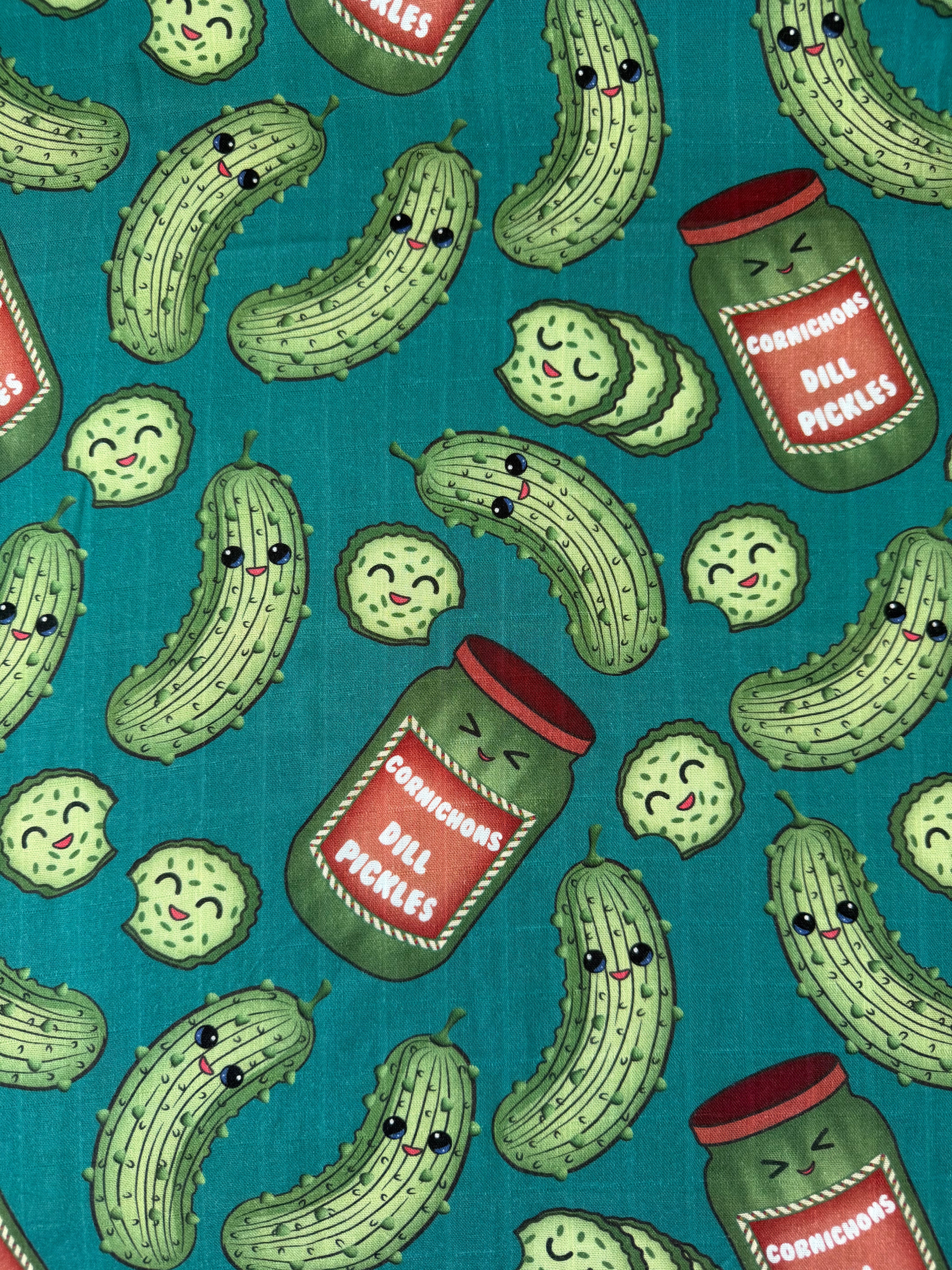 Invasion des cornichons pickles (fond sarcelle)