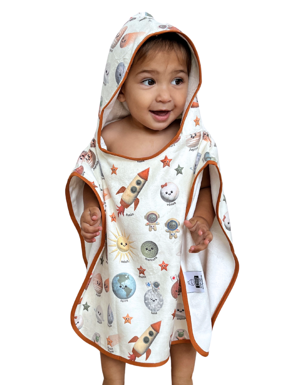 Hooded towel for baby (0-18 months): Cream background space