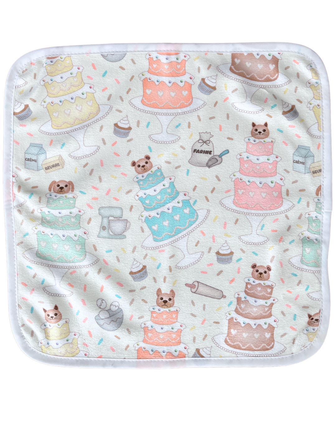 Washcloth: Tasty pastel cakes