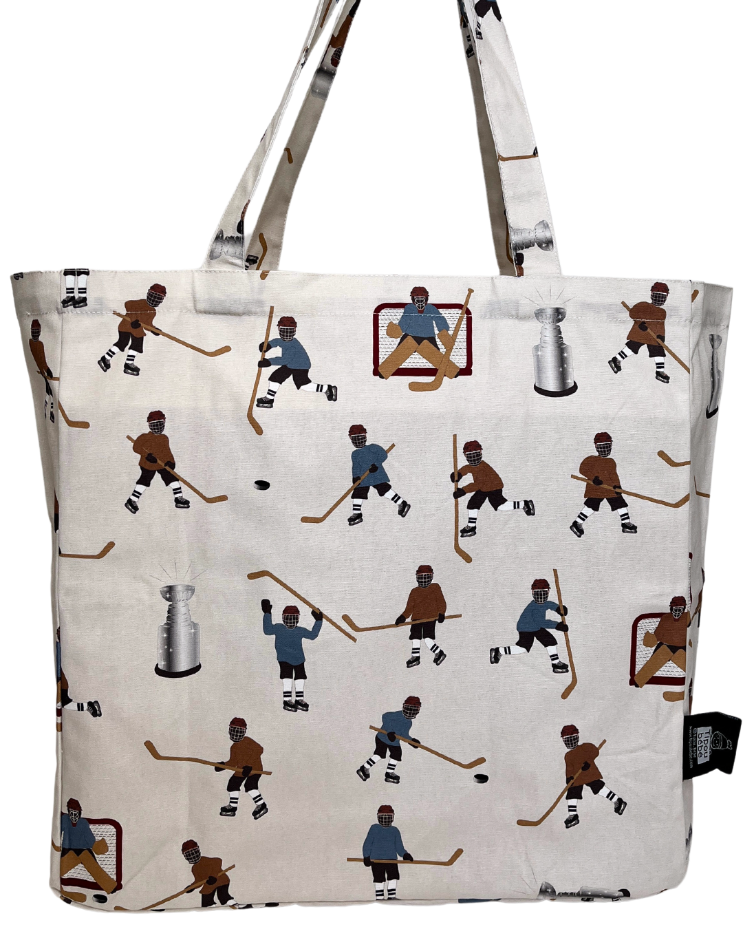 Illustrated Reusable Bag:Hockey Players (Blue vs Brown)