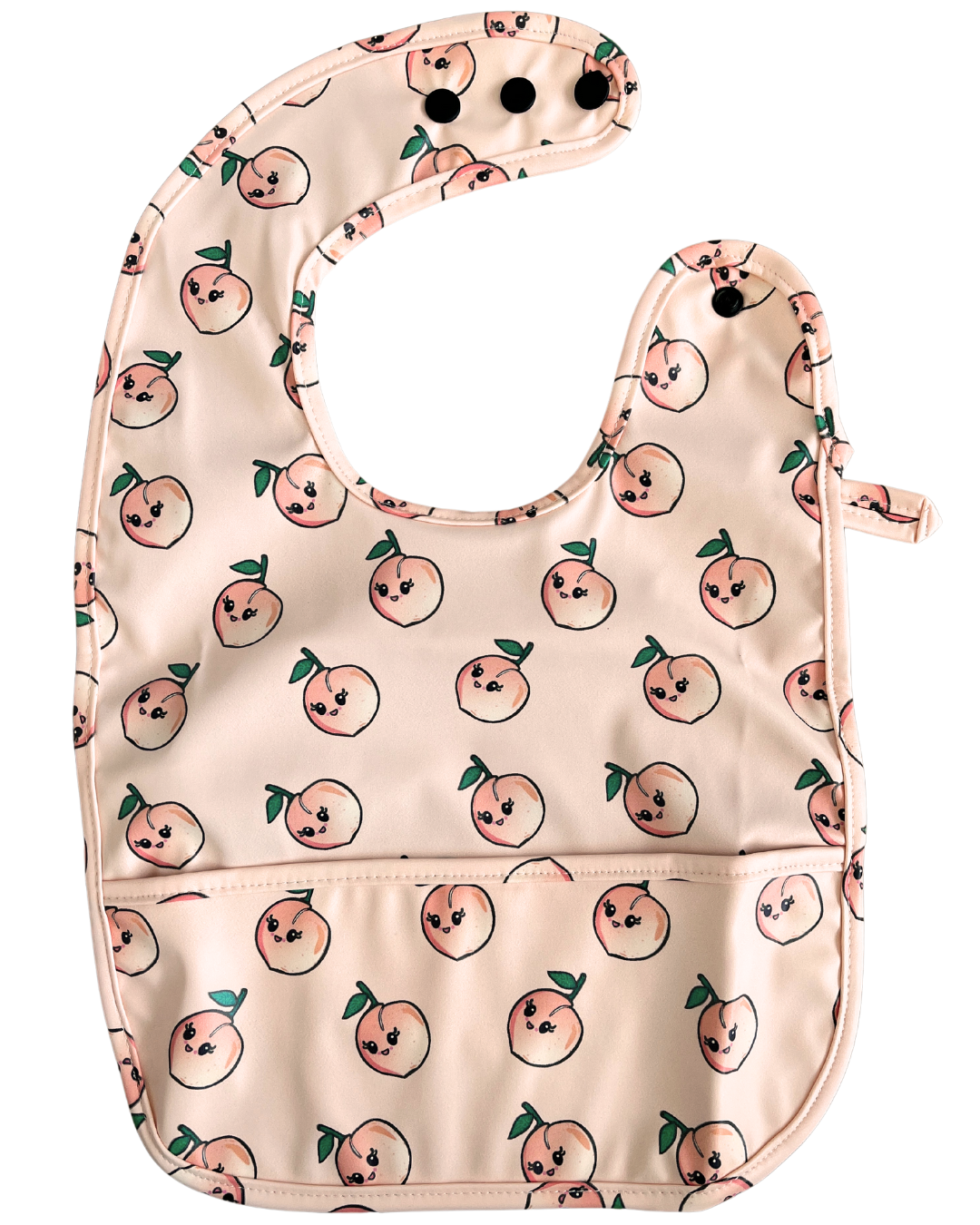 Waterproof bib with pocket: Charming Peaches