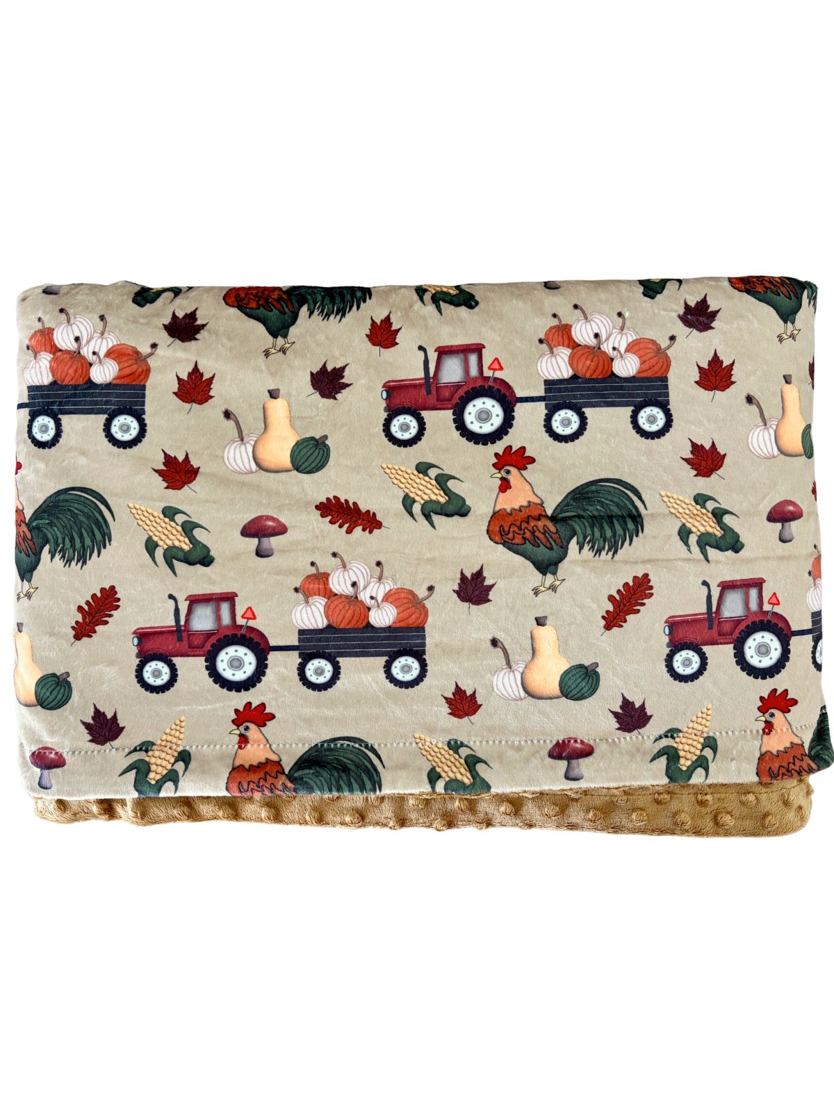 Couverture de bébé : Tracteurs et coqs d'automne