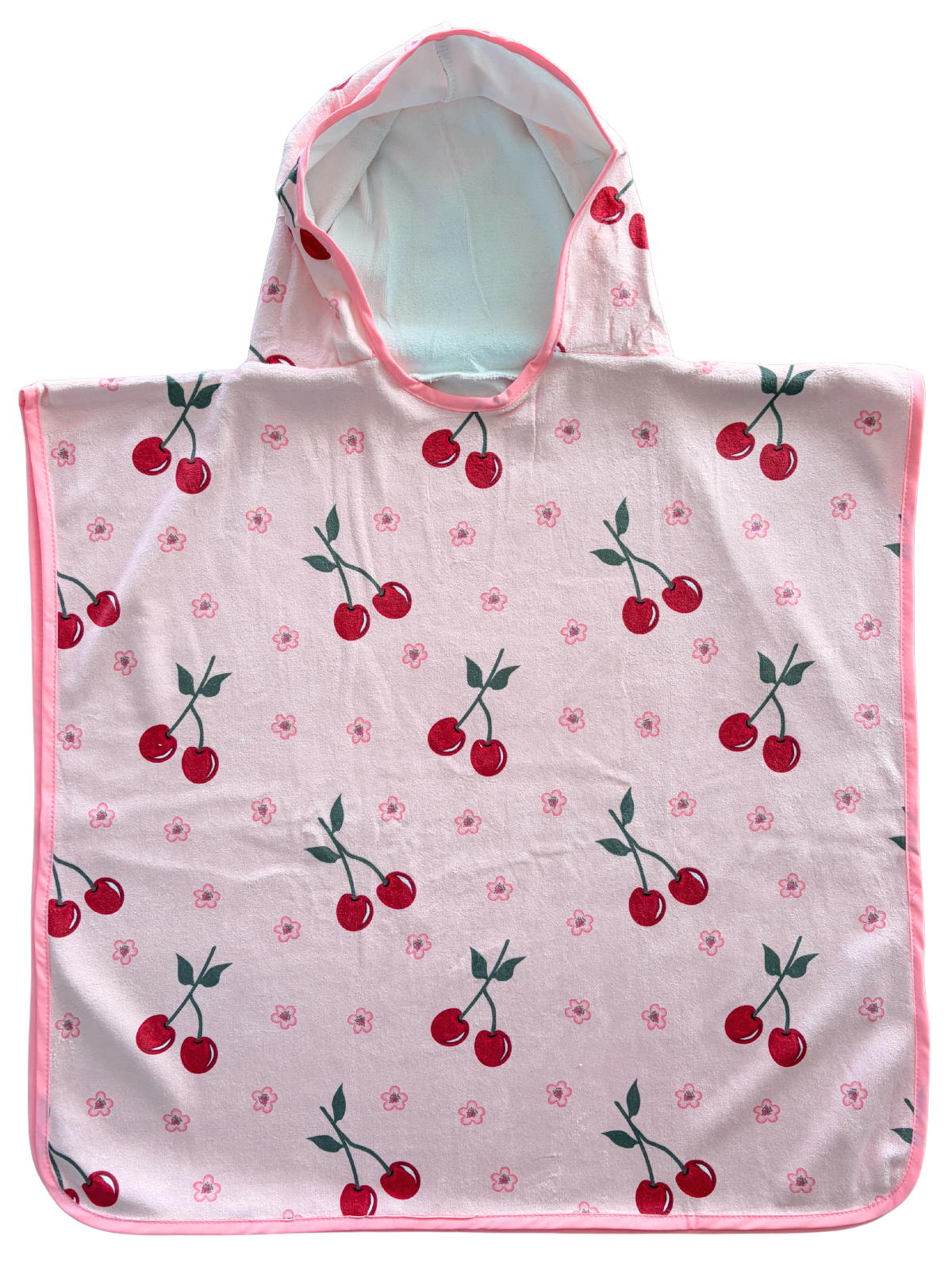 Serviette poncho à capuchon pour enfant (18 mois à 5 ans) : Cerises exquises