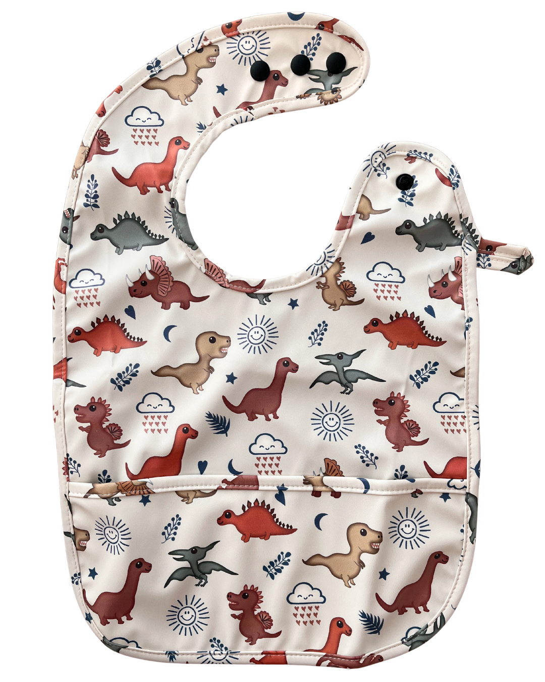 Bavette imperméable avec poche : Dinosaures adorables