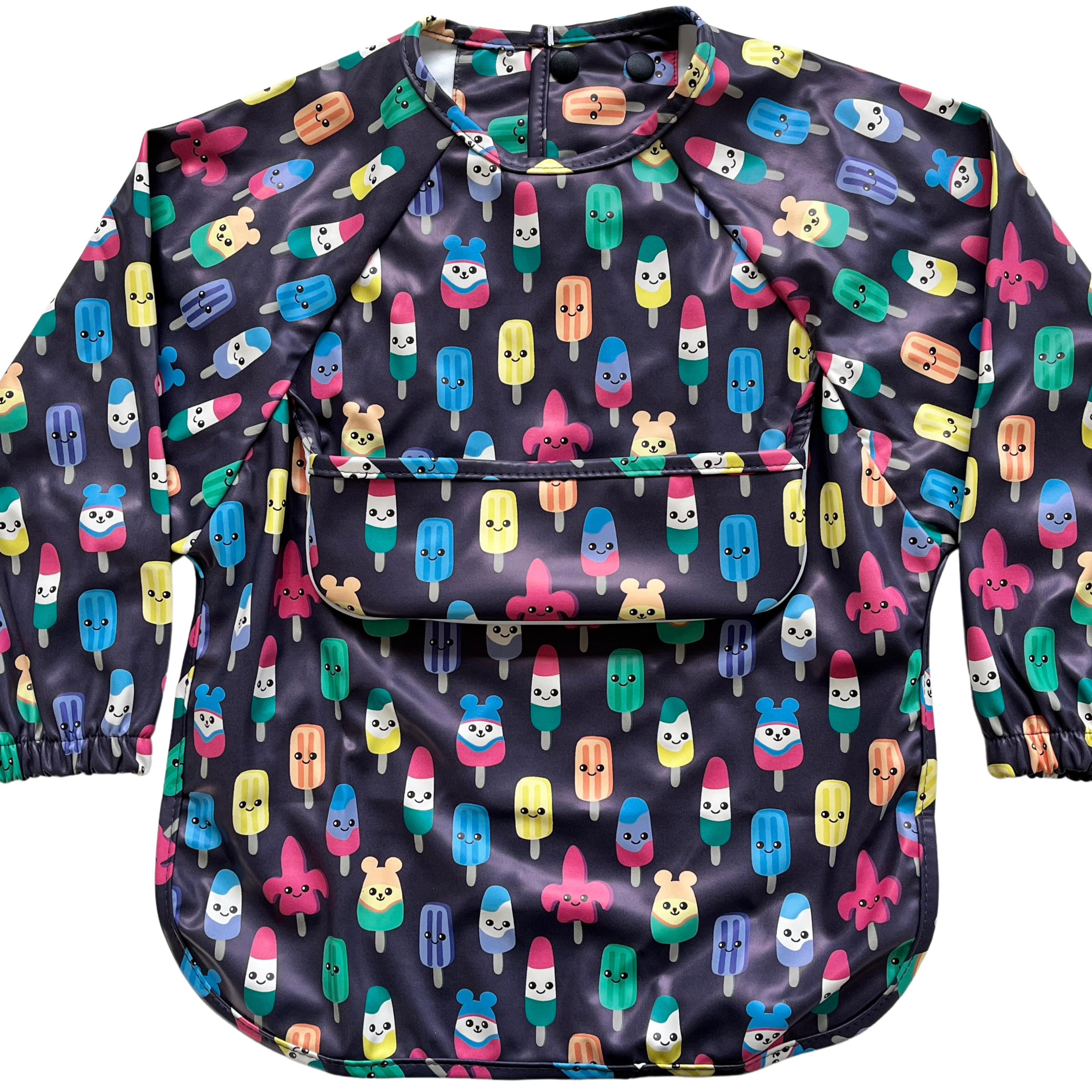 Long sleeve waterproof bib with pocket: Popsicle buffet