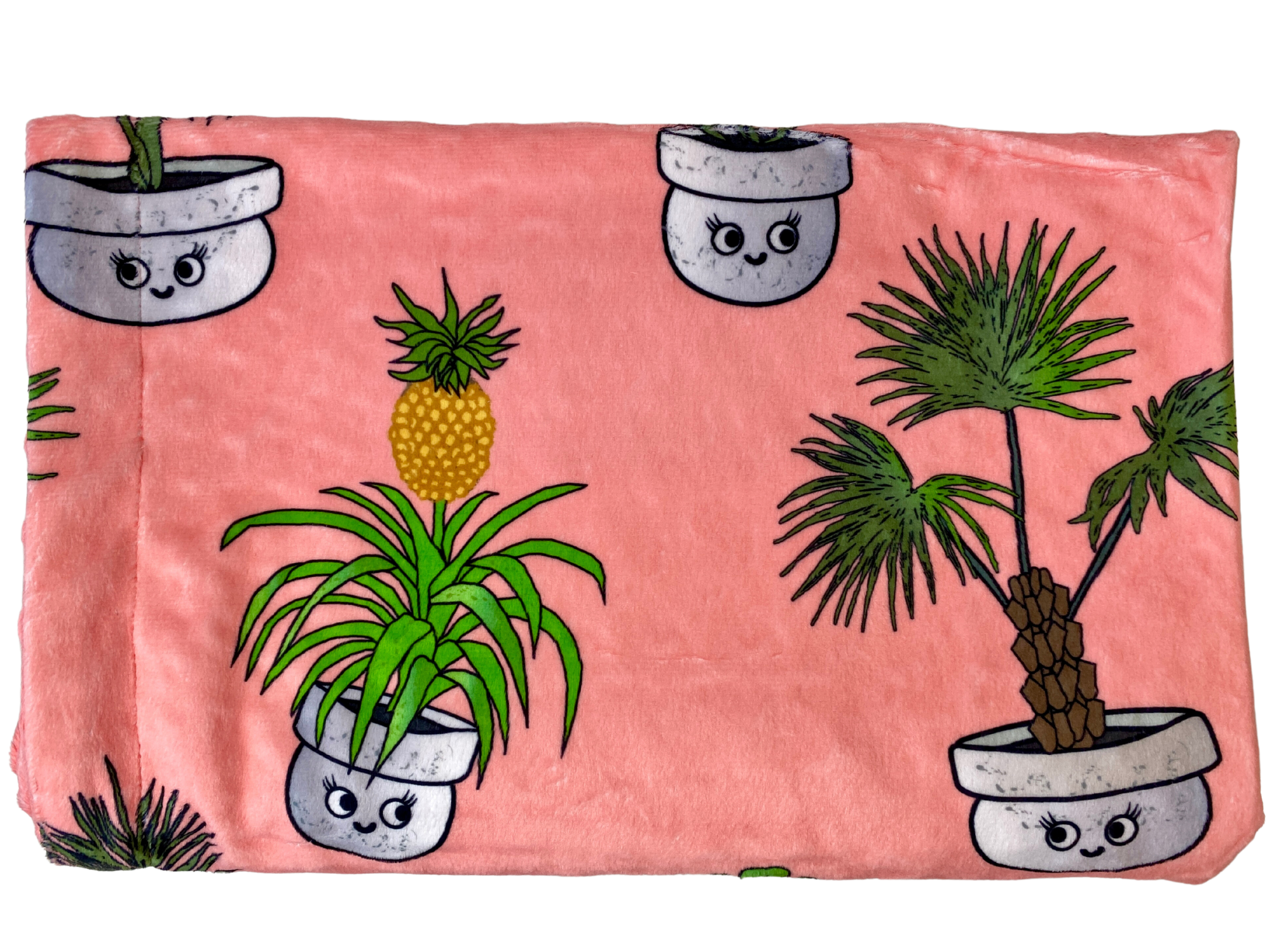 Couverture de bébé : Collection du jardin botanique heureux (fond corail)