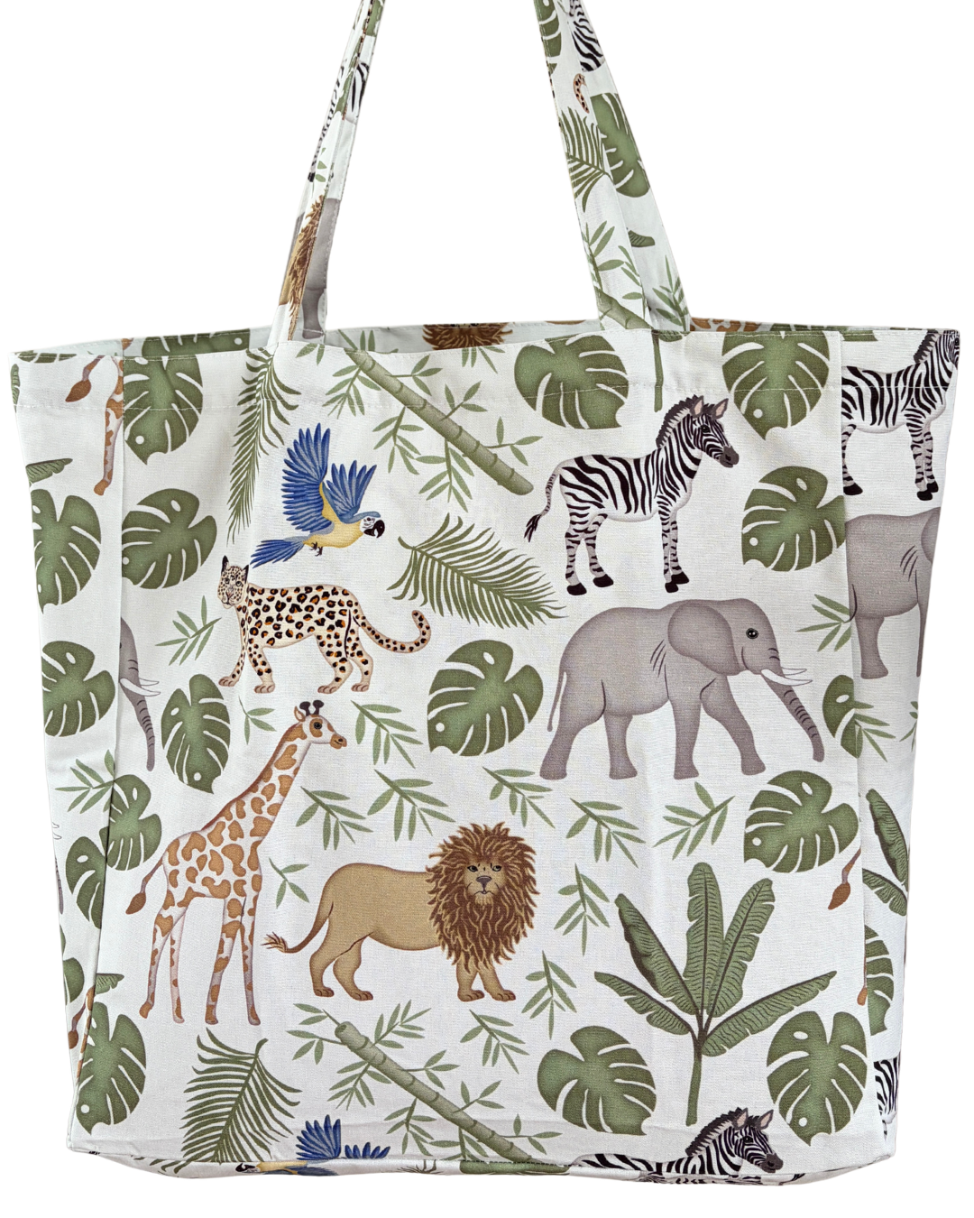 Sac réutilisable illustré : Safari dans la jungle tropical