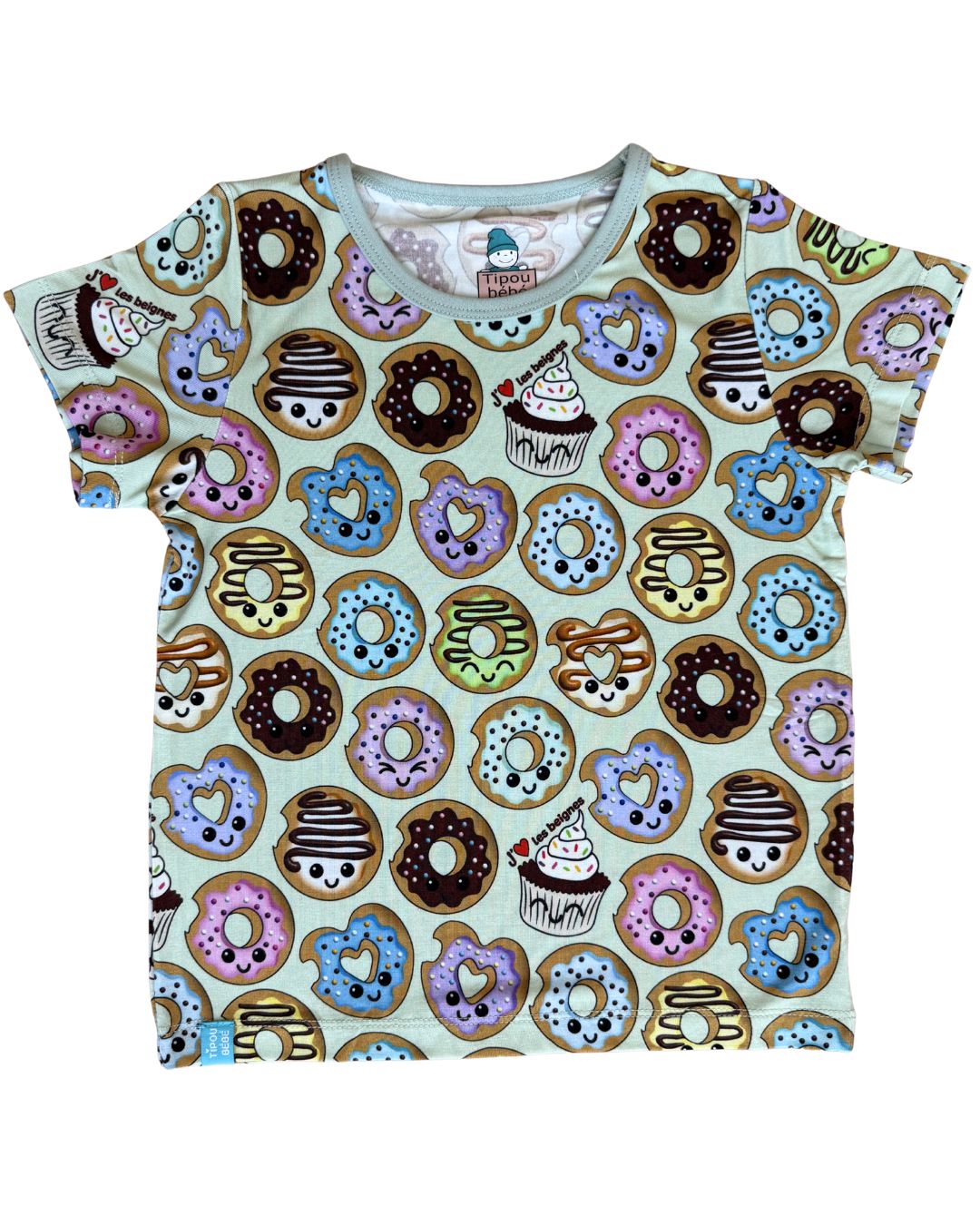 T-shirt bébé et enfant ultra doux en bambou (coupe relaxe) : J'aime les beignes