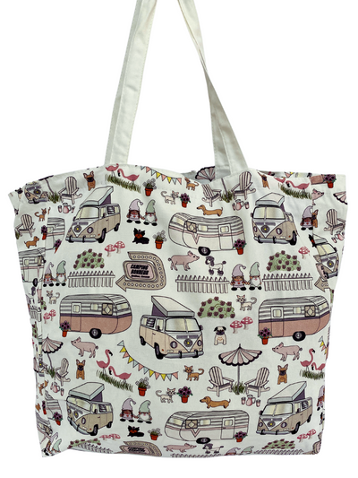 Illustrated Tote Bag: Happy Camping
