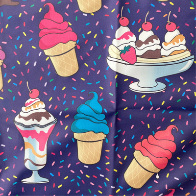 Waterproof Bib Apron with long sleeves and pocket: Flamboyant Ice Creams