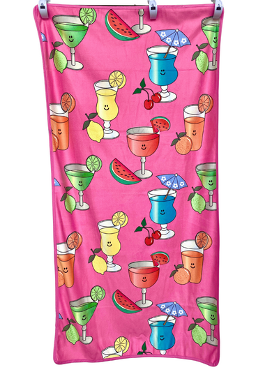 Kid Towel : Refreshing Cocktails (Pink Background)