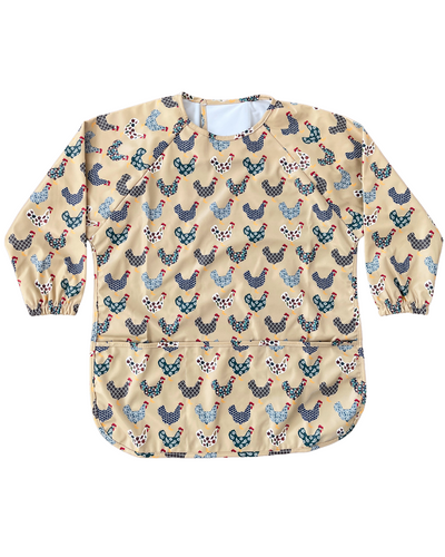 TABLIER d’art et de cuisine imperméable pour enfant (4 à 7 ans) : Poules à la ferme (collection farmhouse)