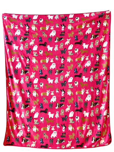 Giant Towel: Little Dogs Lover (Fuchsia Rose)