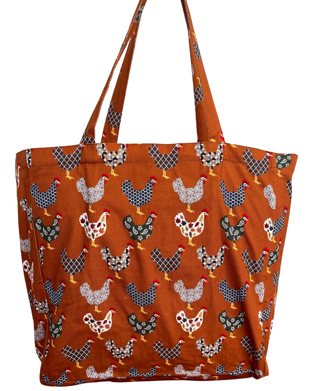 Sac réutilisable illustré : Poules à la ferme (collection farmhouse)