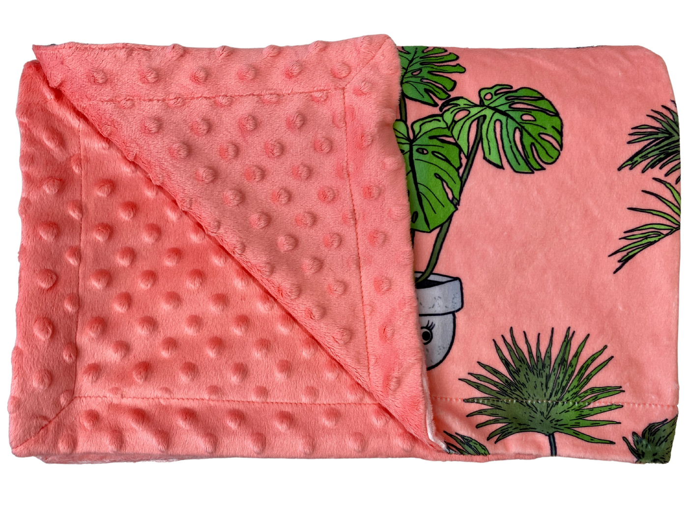 Baby blanket: Botanical Garden Collection (Coral Background)