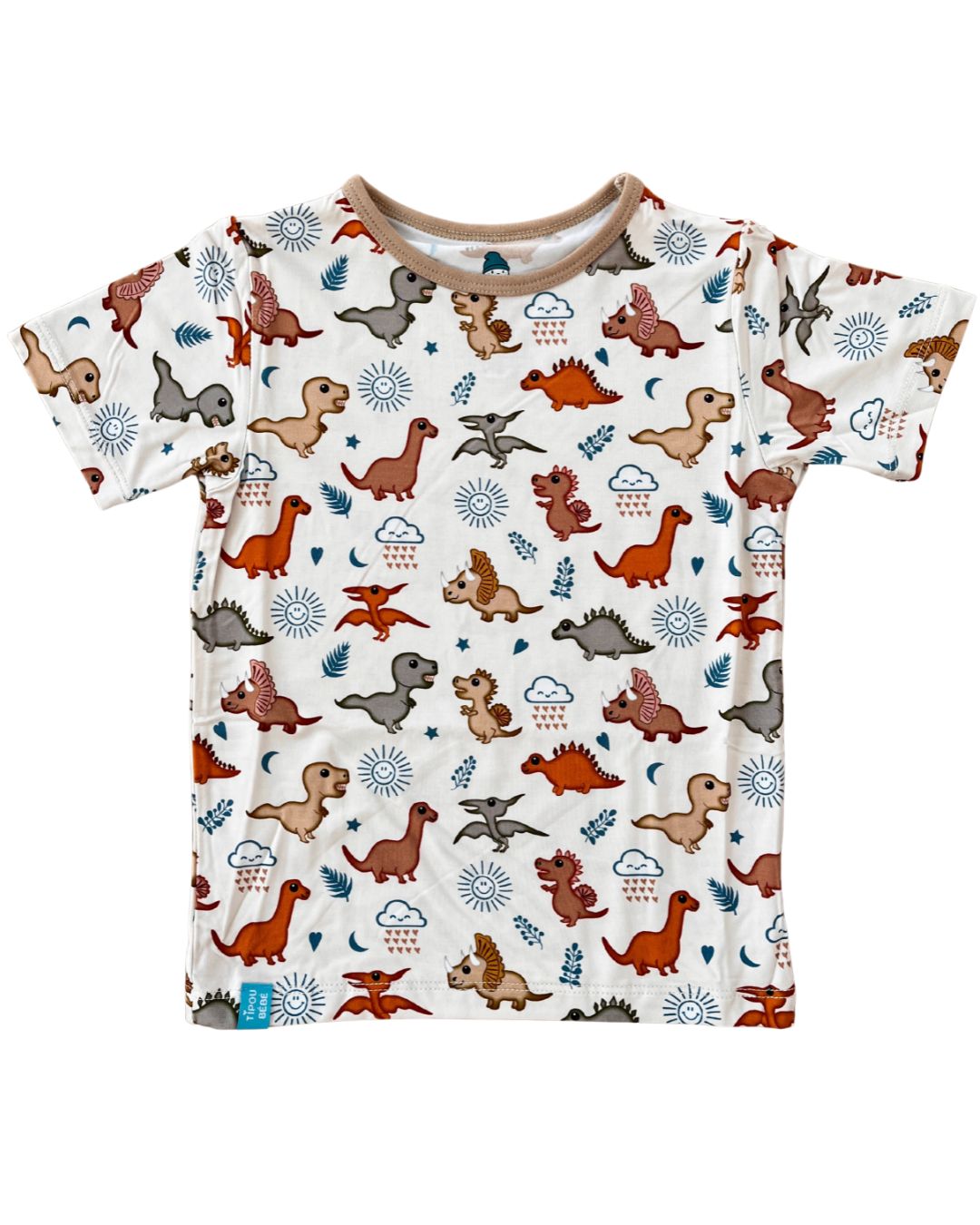 T-shirt bébé et enfant ultra doux en bambou : Dinosaures adorables