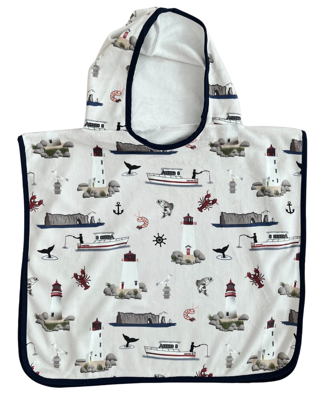 Serviette poncho à capuchon pour bébé (0-18 mois) : Maritimes (beige)