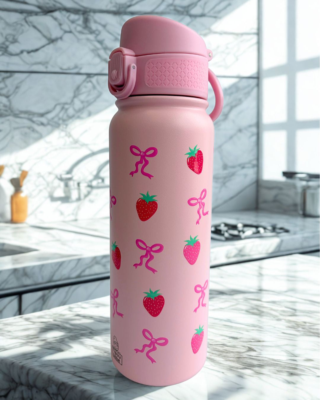Bouteille d’eau 600 ml - Irrésistibles fraises et boucles