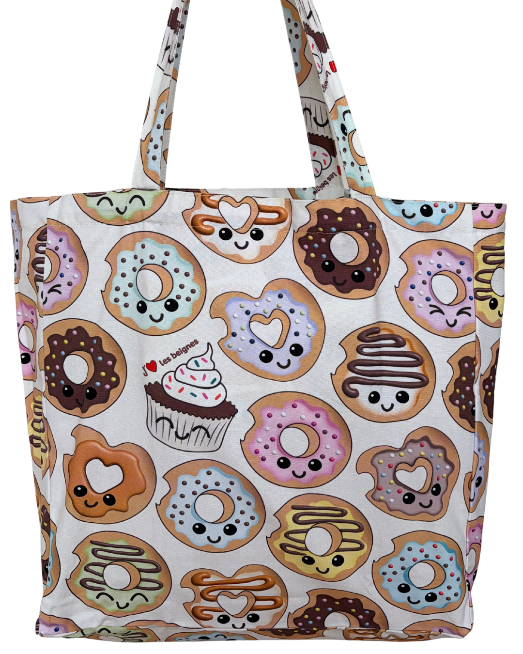 Sac réutilisable illustré : J'aime les beignes