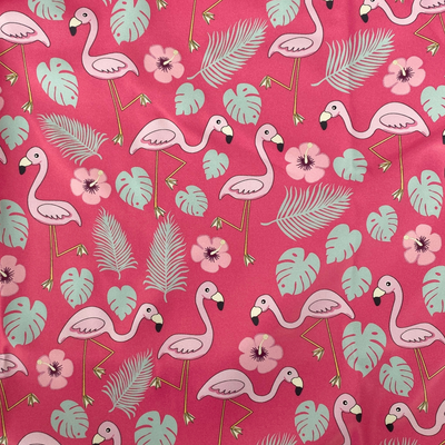 Waterproof Bib Apron with long sleeves and pocket: Flamingo Party