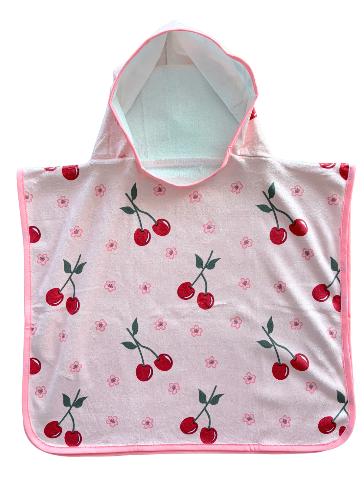Serviette poncho à capuchon pour bébé (0-18 mois) : Cerises exquises