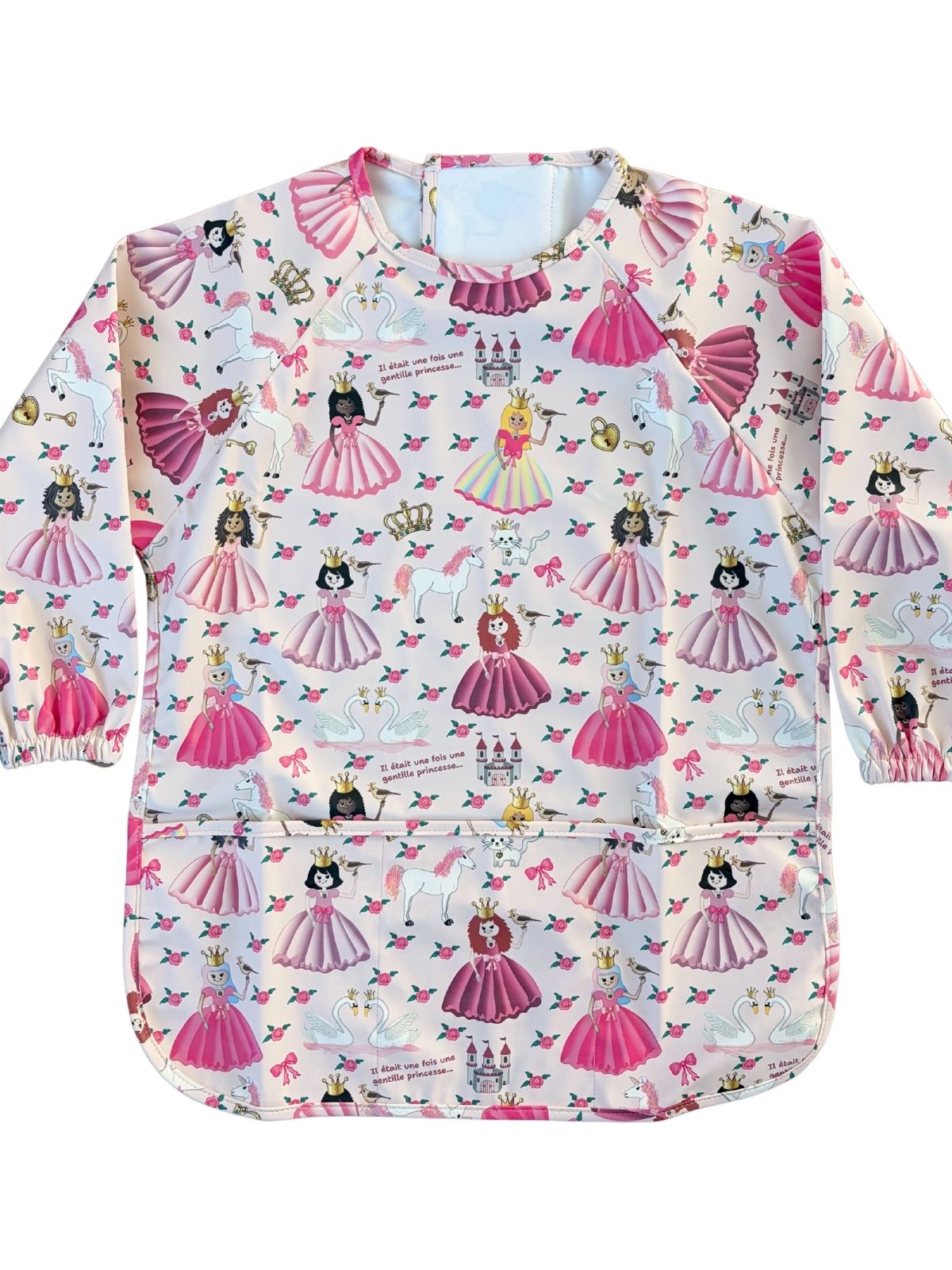 TABLIER d’art et de cuisine imperméable pour enfant (4 à 7 ans) : Princesses roses et licornes