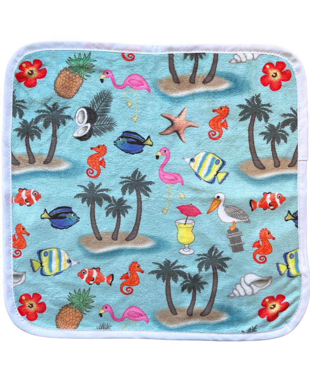 Washcloth: Palms, fish and tropical beach
