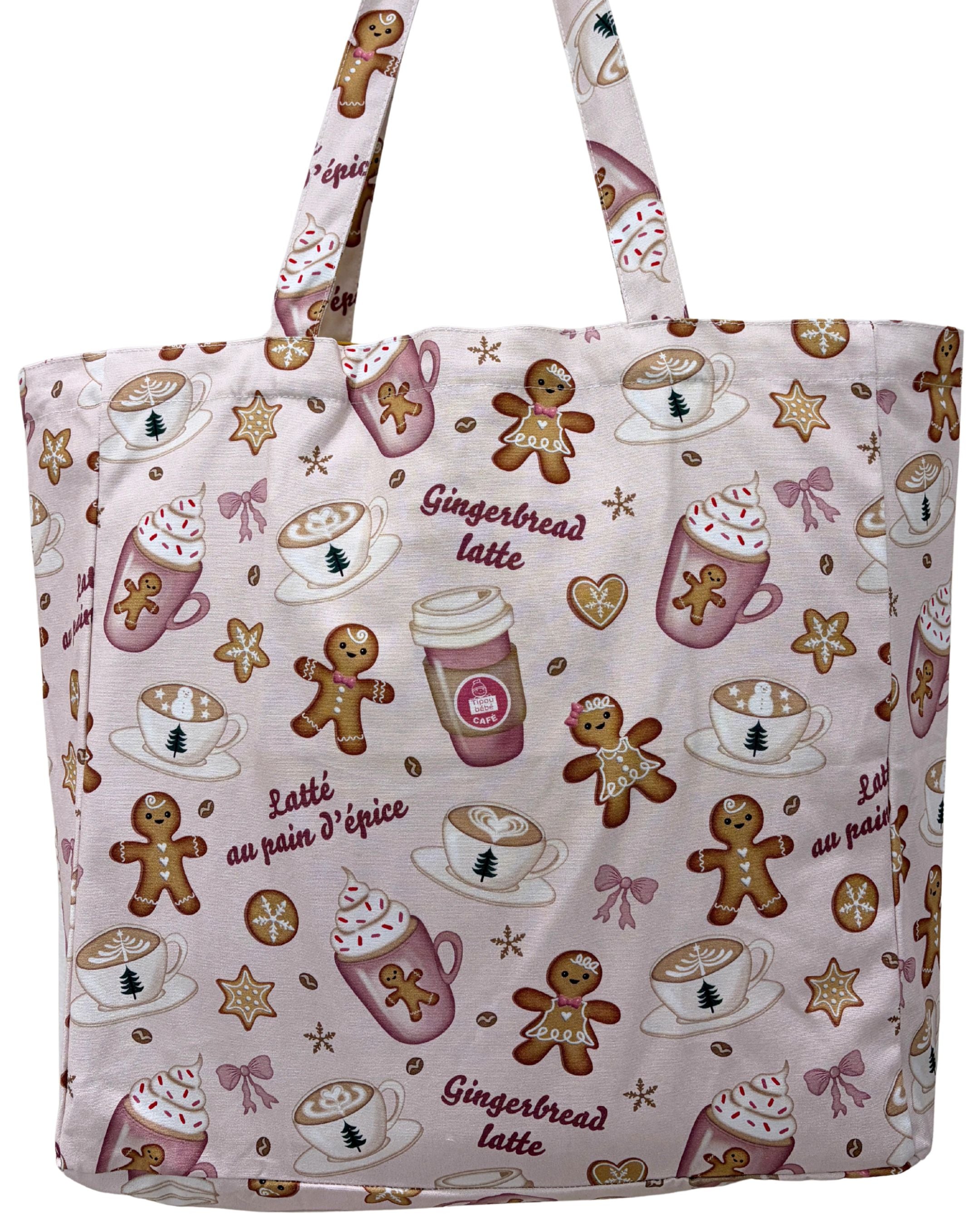 Sac réutilisable illustré : Latté au pain d'épice