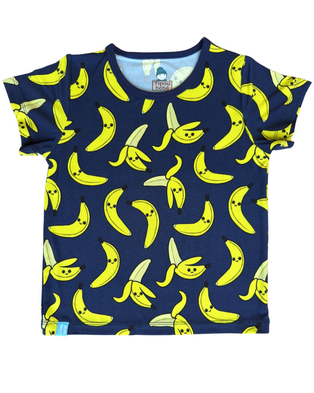 T-shirt bébé et enfant ultra doux en bambou (coupe relaxe) : Bananes amicales