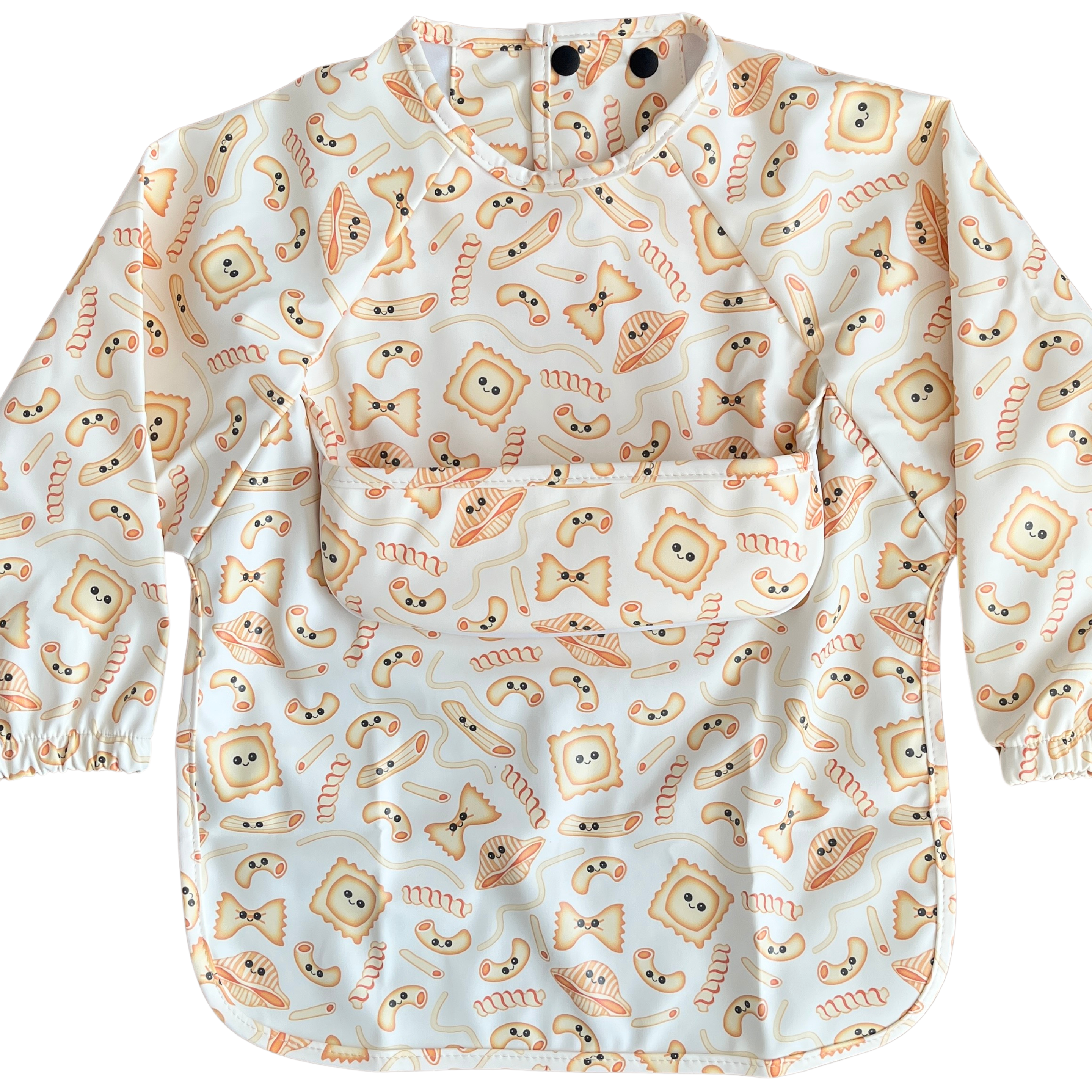 Waterproof long-sleeved bib with pocket : Succulent pastas