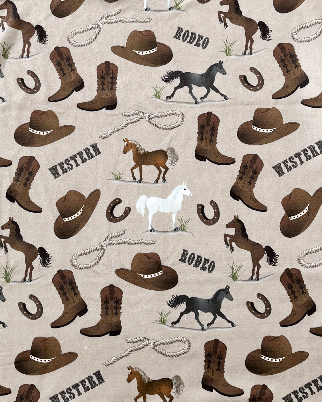 Washcloth: Beige Western cowboy