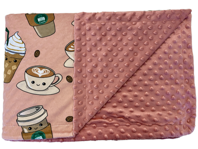 Giant blanket: Tipou Bébé Coffee Shop (Pink Background)