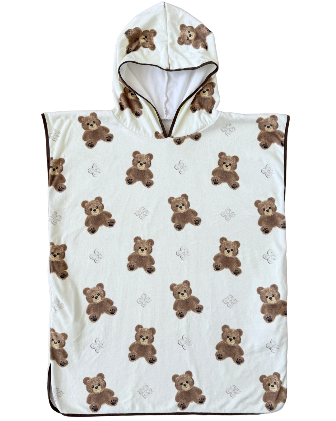 Serviette poncho à capuchon pour adulte et enfant : Oursons charmants
