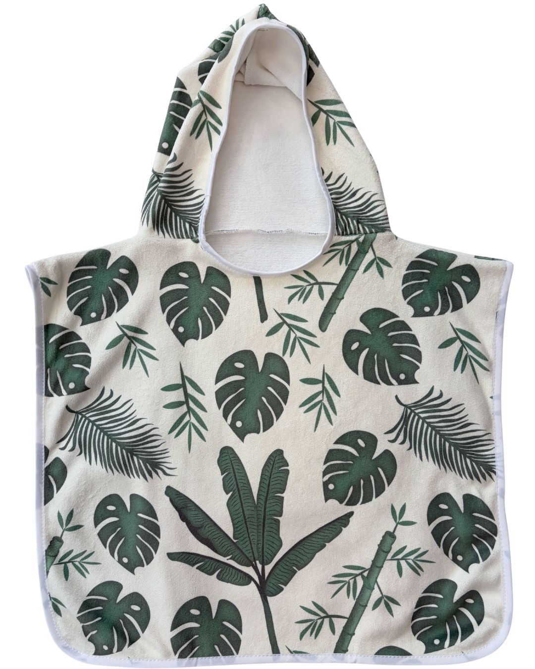 Serviette poncho à capuchon pour bébé (0-18 mois) : Feuillage de jungle