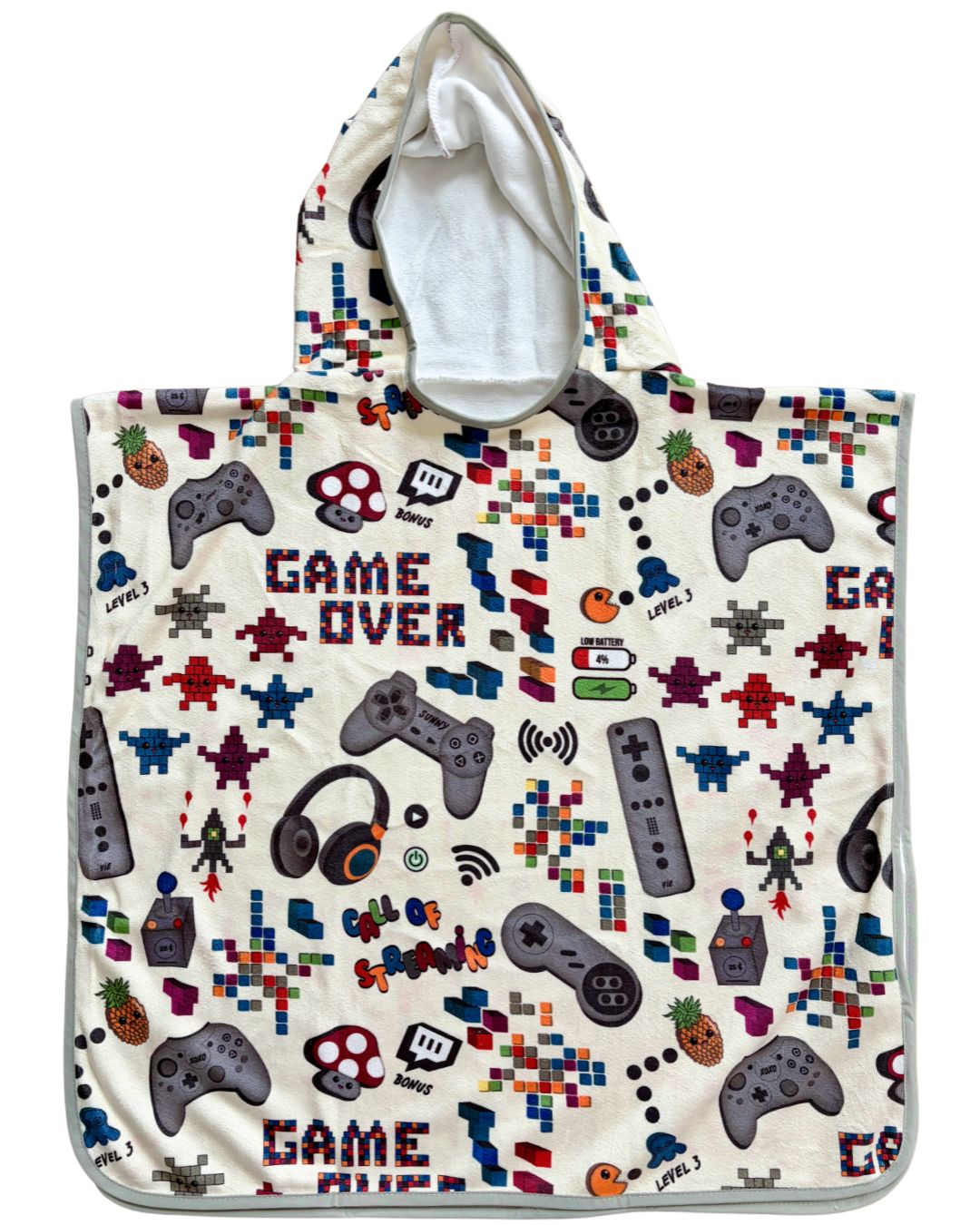 Serviette poncho à capuchon pour enfant (18 mois à 5 ans) : Jeux vidéo pour gamer