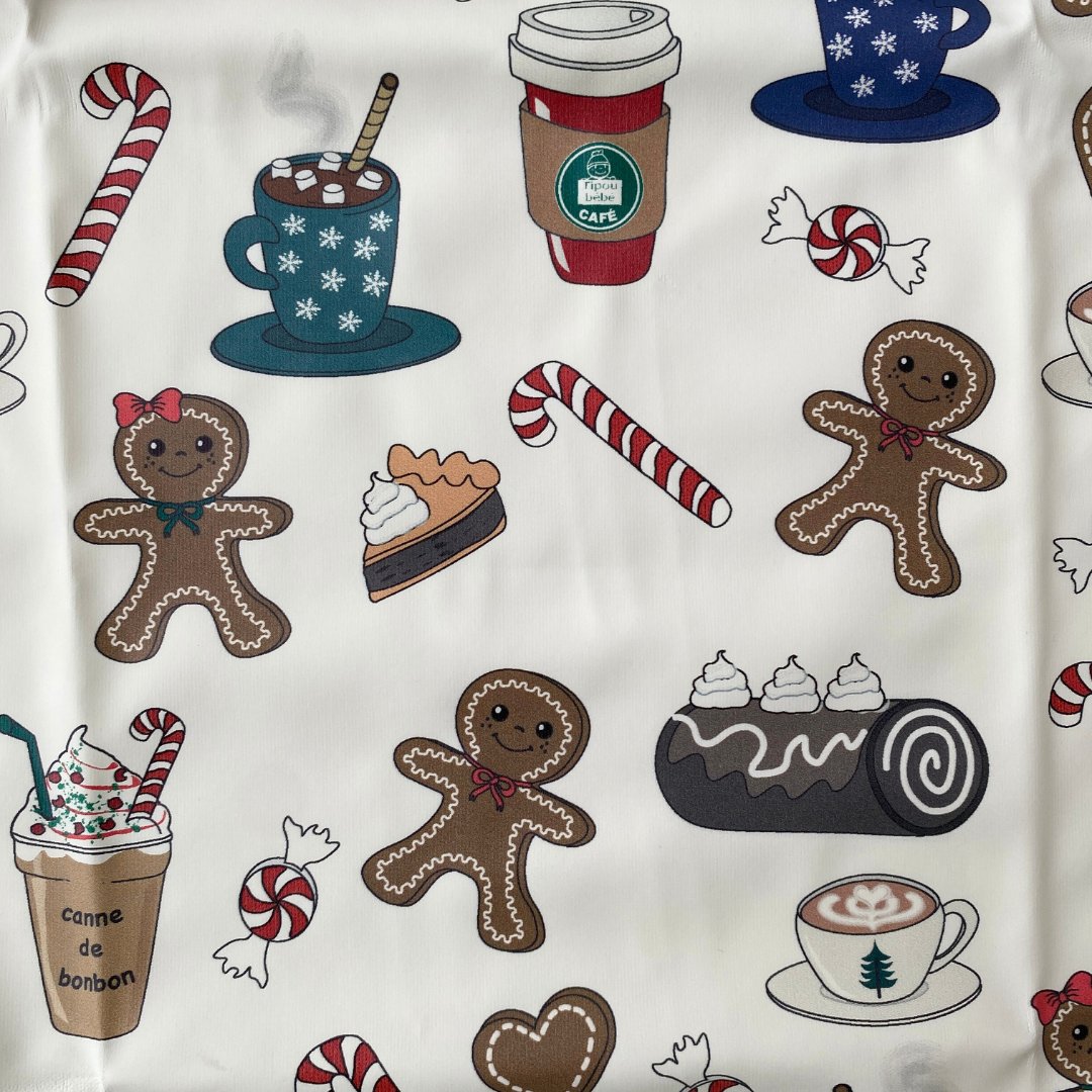 Waterproof Bib Apron with long sleeves and pocket: My Gingerbread Friends