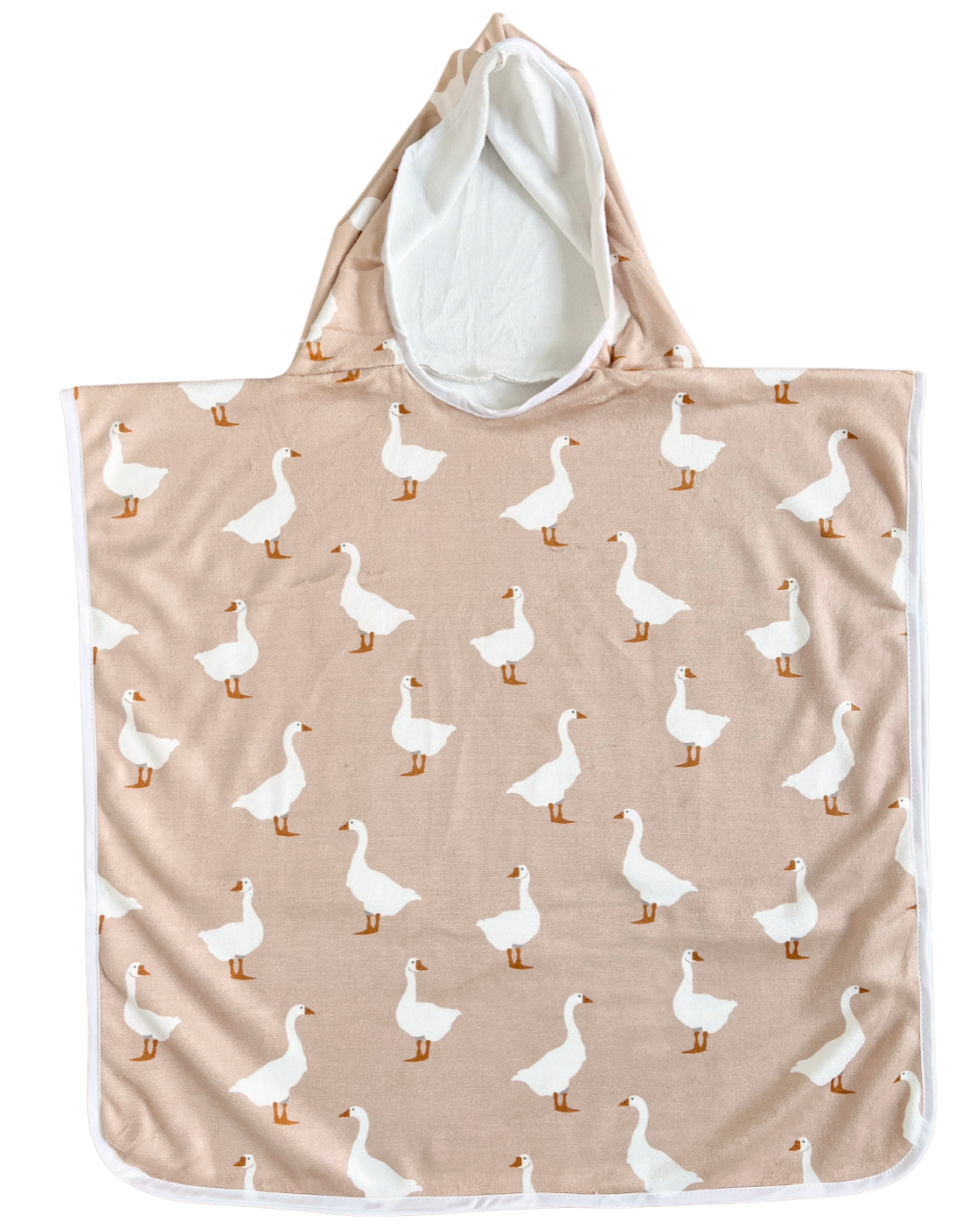 Serviette poncho à capuchon pour enfant (18 mois à 5 ans) : Oies adorables