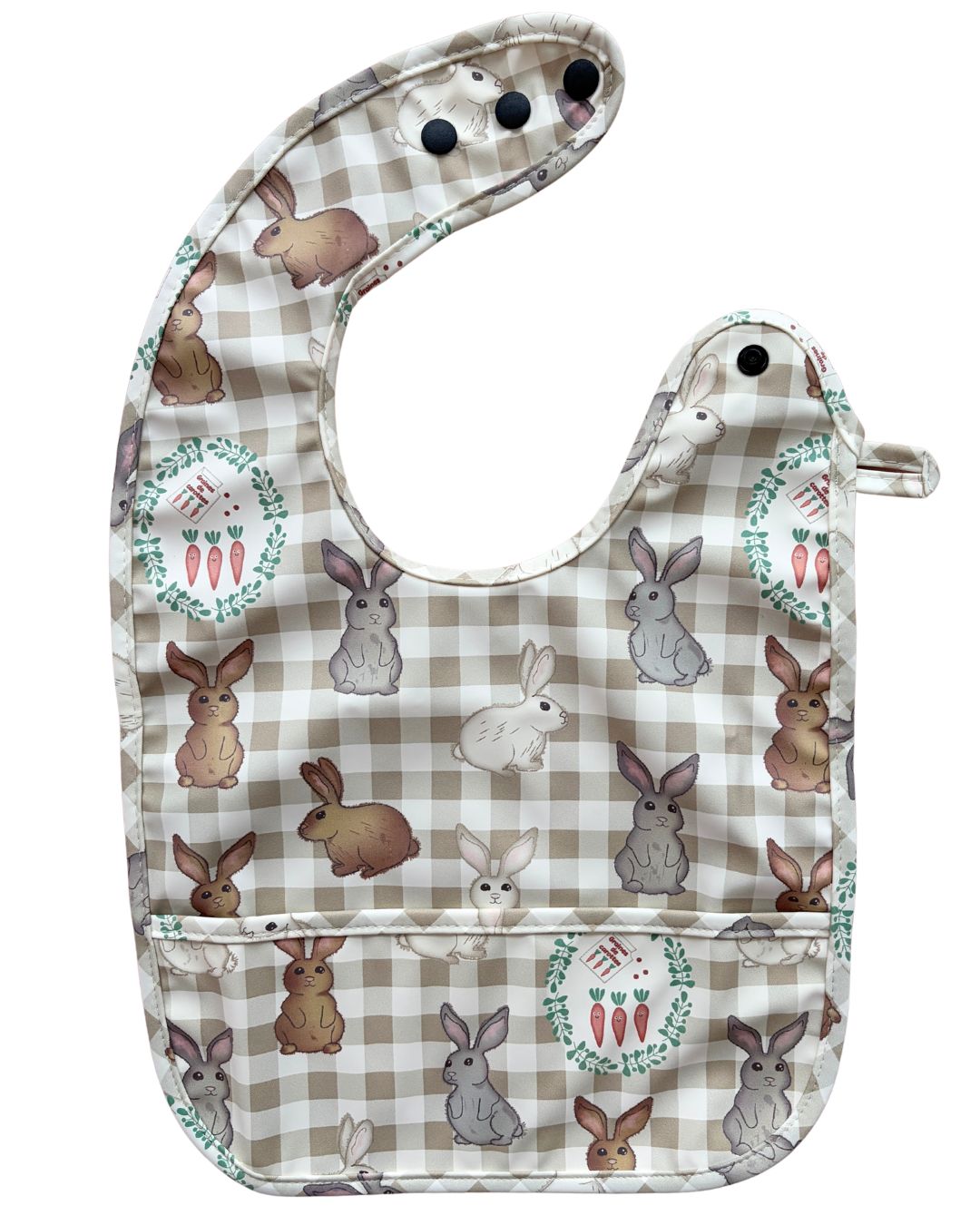 Bavette imperméable avec poche : Lapins doux collection monde merveilleux