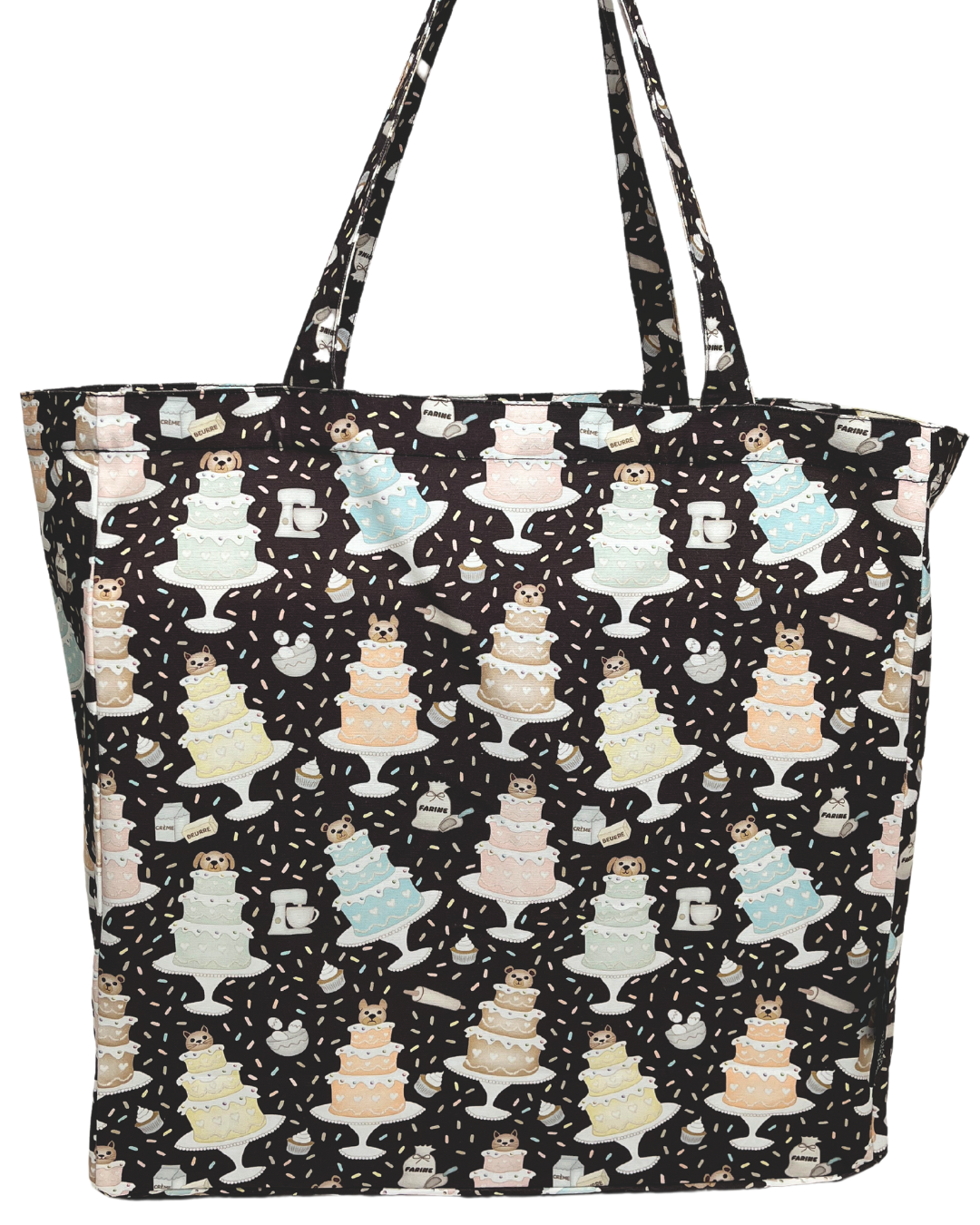 Sac réutilisable illustré : Savoureux gâteaux pastel