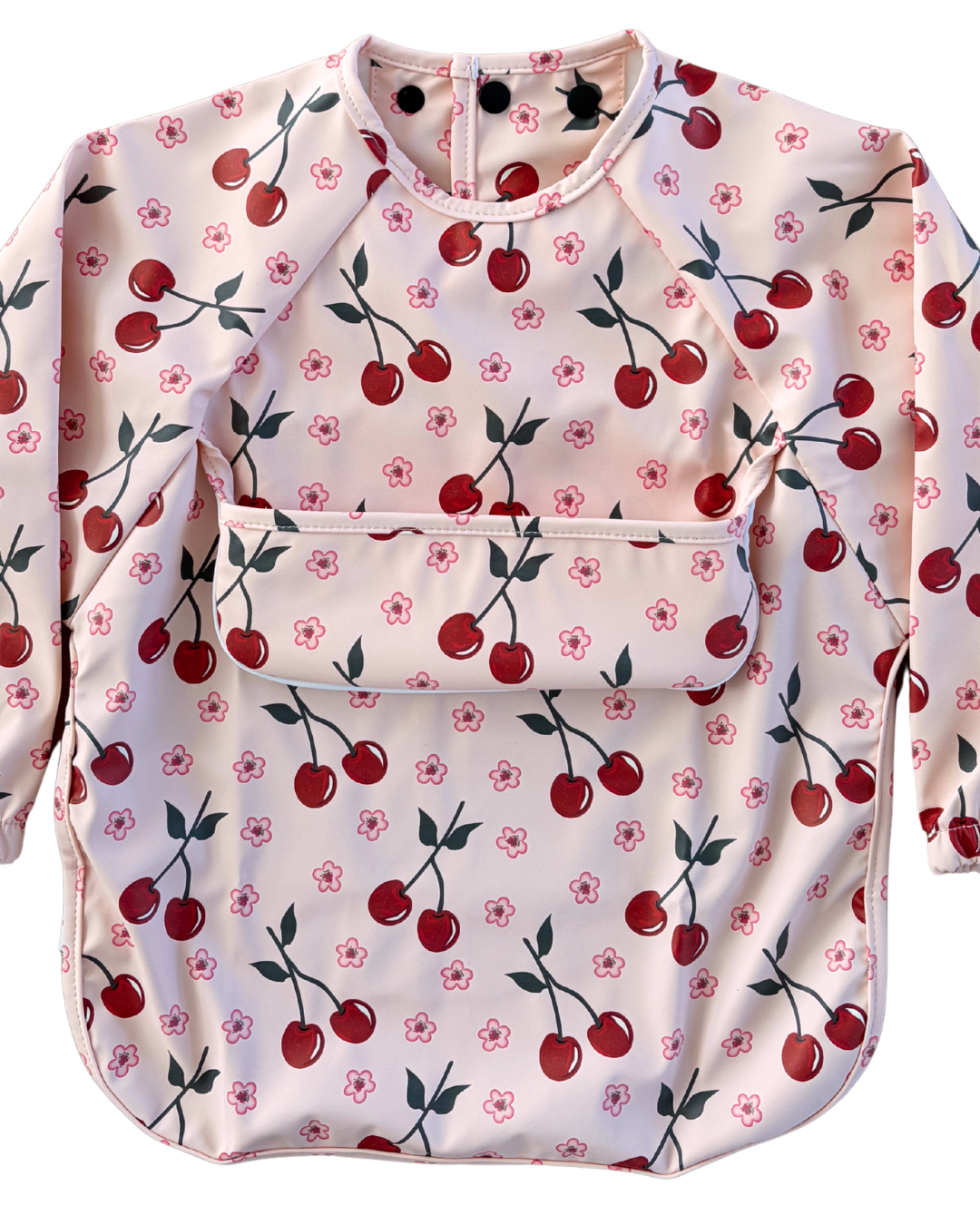 Bavette imperméable à manches longues avec poche : Cerises exquises