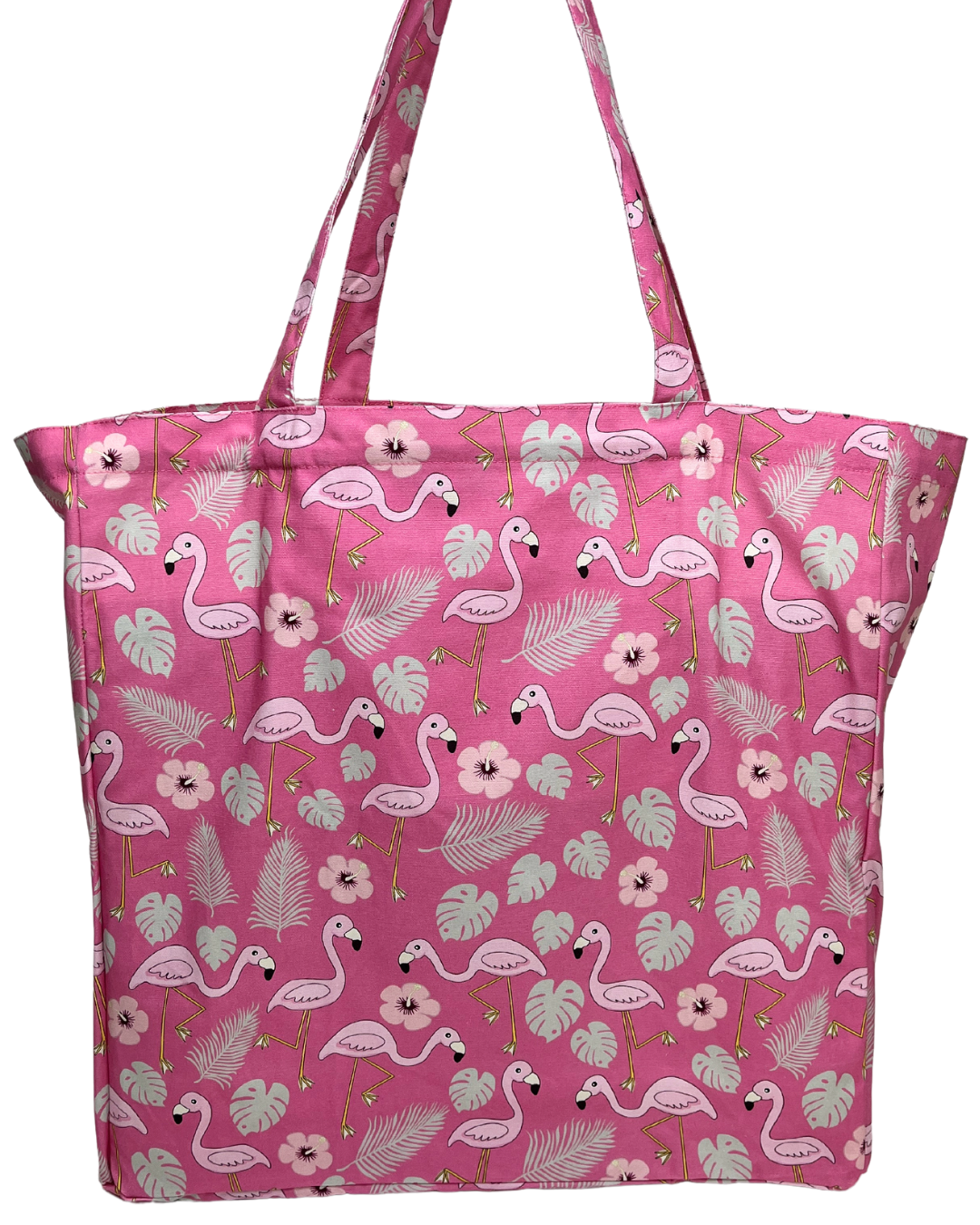 Illustrated reusable bag:Flamingo party