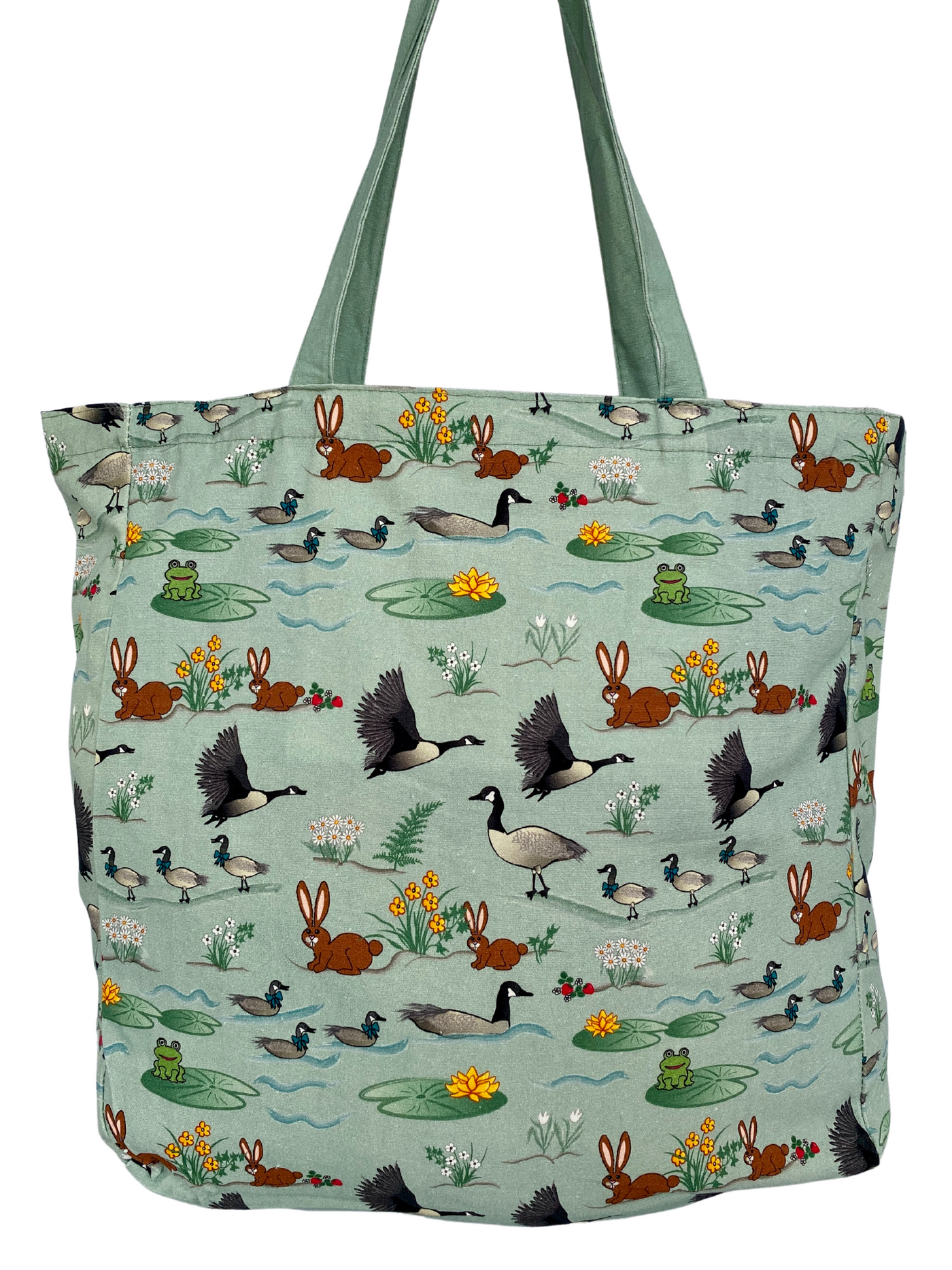 Illustrated Tote Bag: Canada Geese and Rabbits