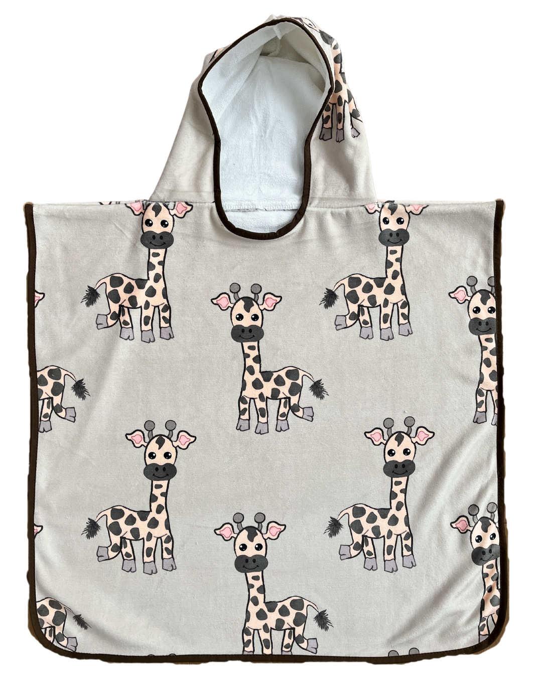 Serviette poncho à capuchon pour enfant (18 mois à 5 ans) : Les girafes qui s'esclaffent