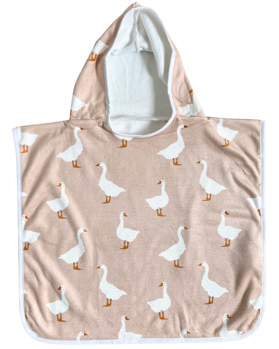 Hooded poncho towel for baby (0-18 months): Adorable geese