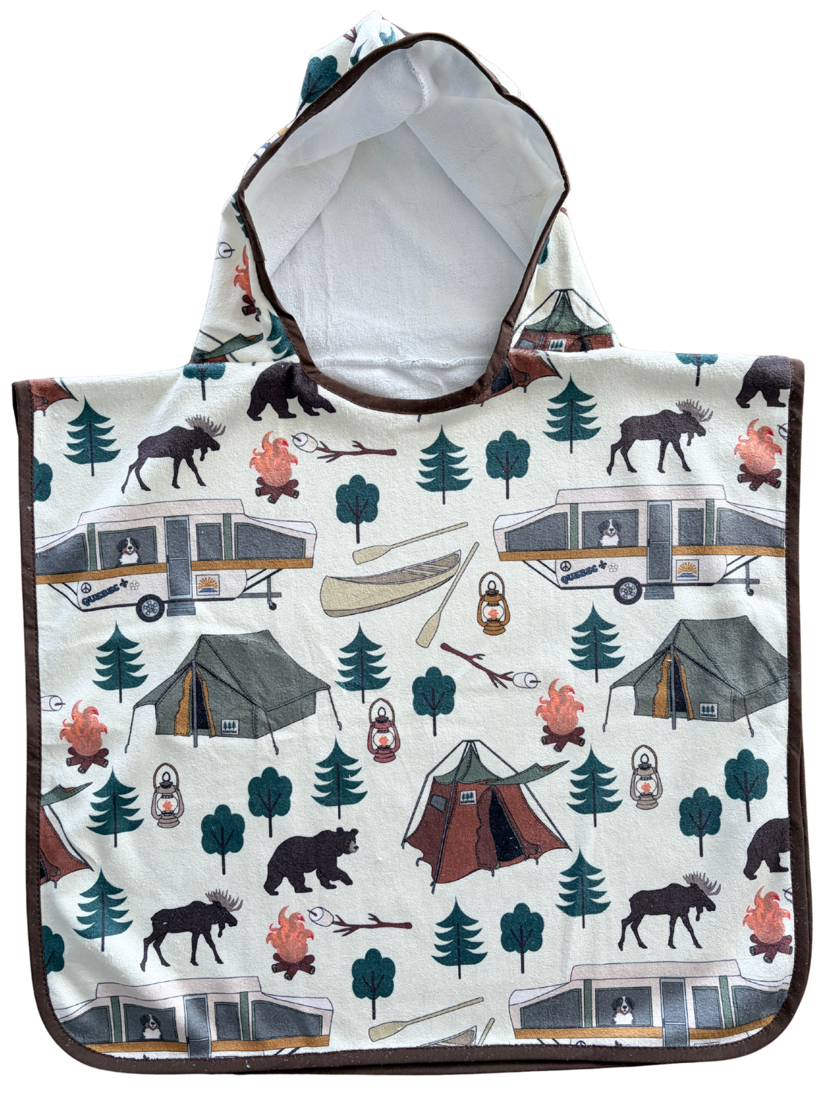 Serviette poncho à capuchon pour bébé (0-18 mois) : Camping sauvage
