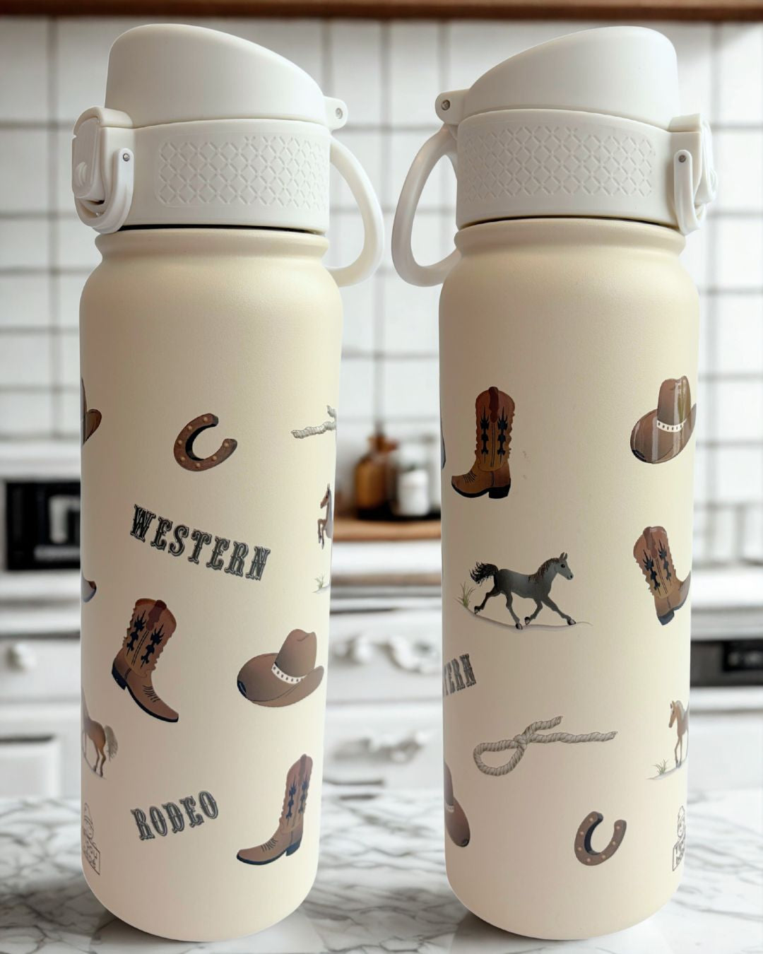 Bouteille d’eau 600 ml - Western crème