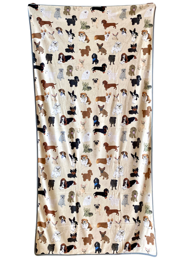 Adult Towel: Little Dogs Lover (Almond)