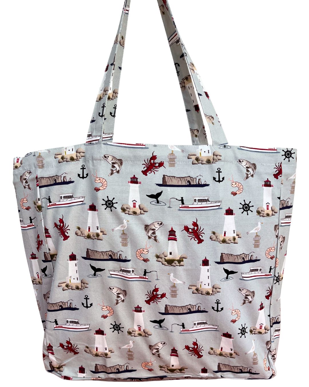 Sac réutilisable illustré : Maritimes (brume bleutée)