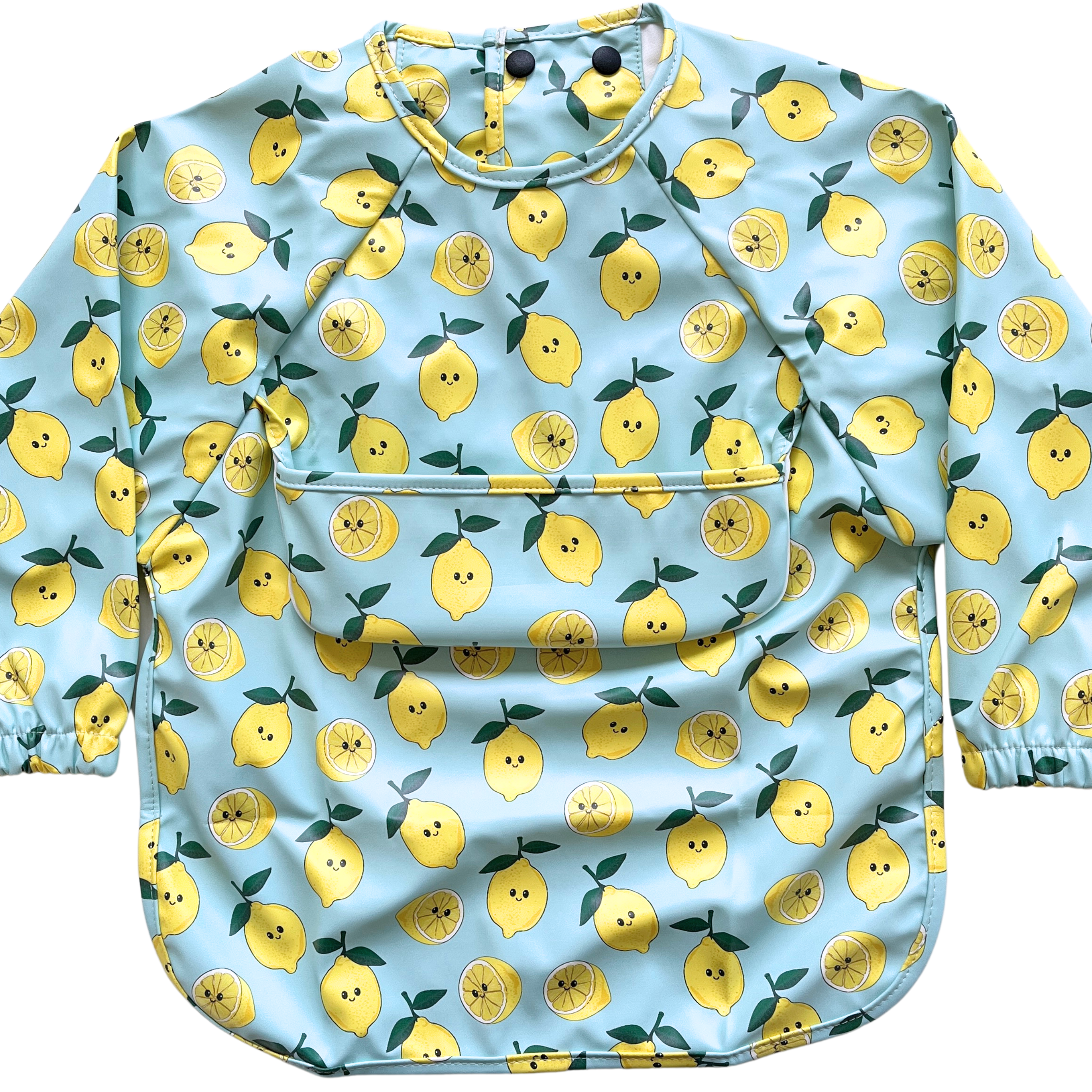 Bavette imperméable à manches longues avec poche : Citrons rayonnants